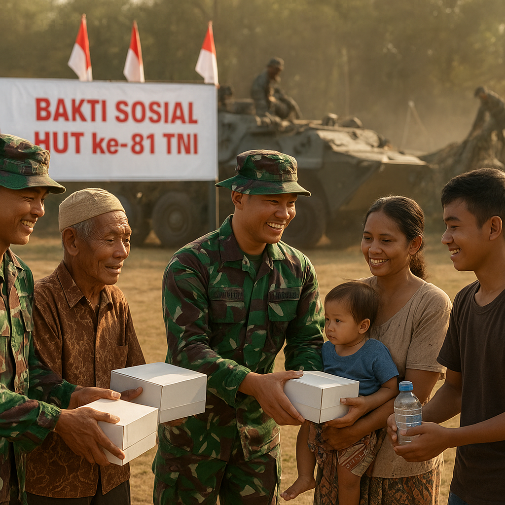 Dari Medan Latihan untuk Rakyat, Yonarmed 9 Pasopati Gelar Baksos HUT ke 81 TNI
