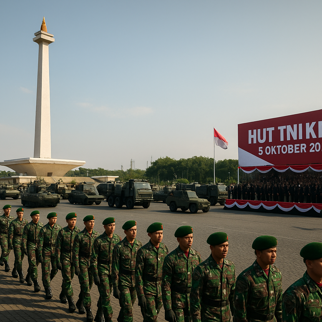 HUT ke-81 TNI Digelar di Monas, Tampilkan Defile 520 Alutsista dan Kendaraan