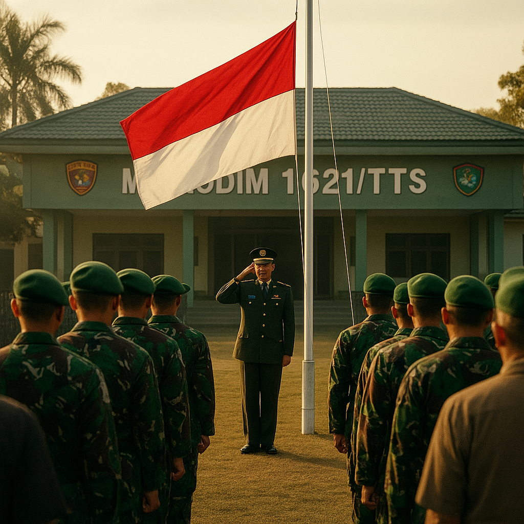 Dari Lapangan Upacara, Kodim 1621/TTS Tegaskan Komitmen: Disiplin Prajurit, Harga Mati untuk NKRI