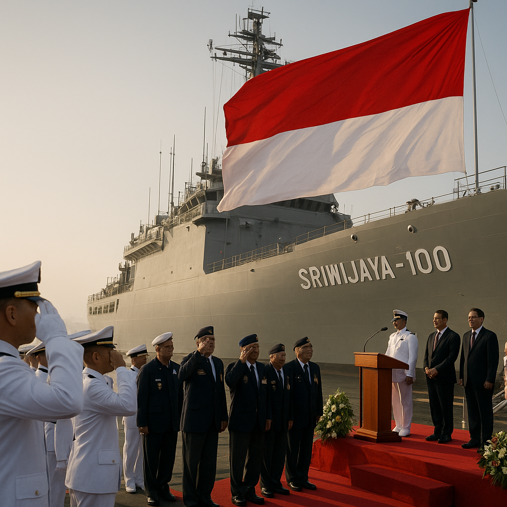 KRI Sriwijaya-100 Resmi Berkibar dengan Merah Putih, Menjadi Kapal Induk Pertama Indonesia