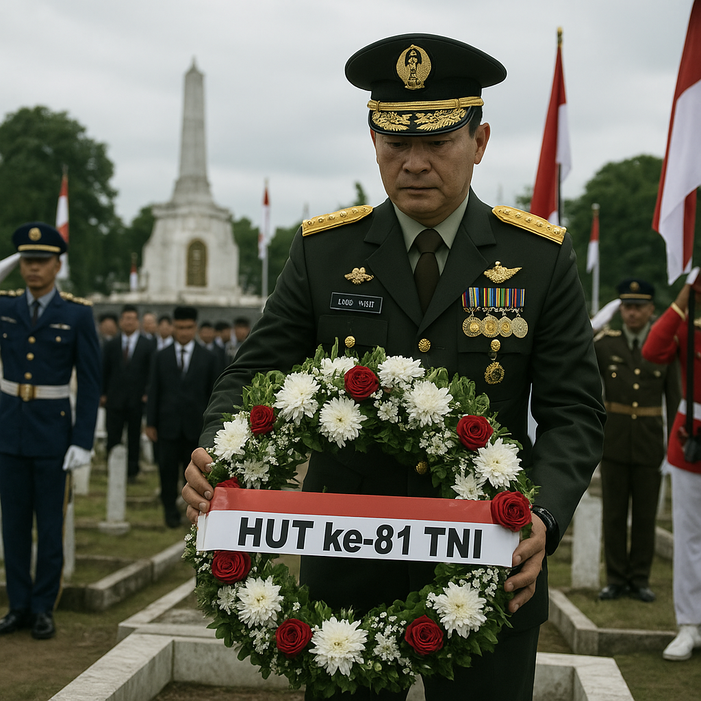 Pangdam IM Pimpin Ziarah Nasional HUT ke-81 TNI di Taman Makam Pahlawan