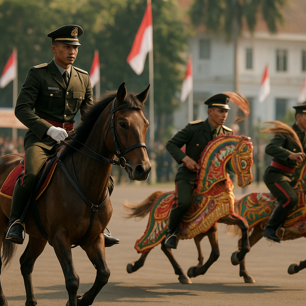 Satuan Kavaleri Gelar Tradisi 'Kuda Kepang' Warisan Kolonial yang Tetap Lestari