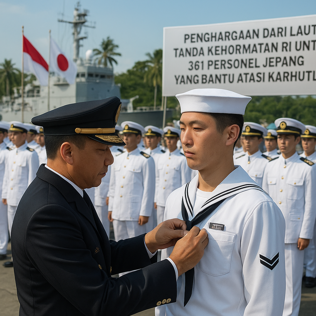Penghargaan dari Laut: Tanda Kehormatan RI untuk 361 Personel Jepang yang Bantu Atasi Karhutla