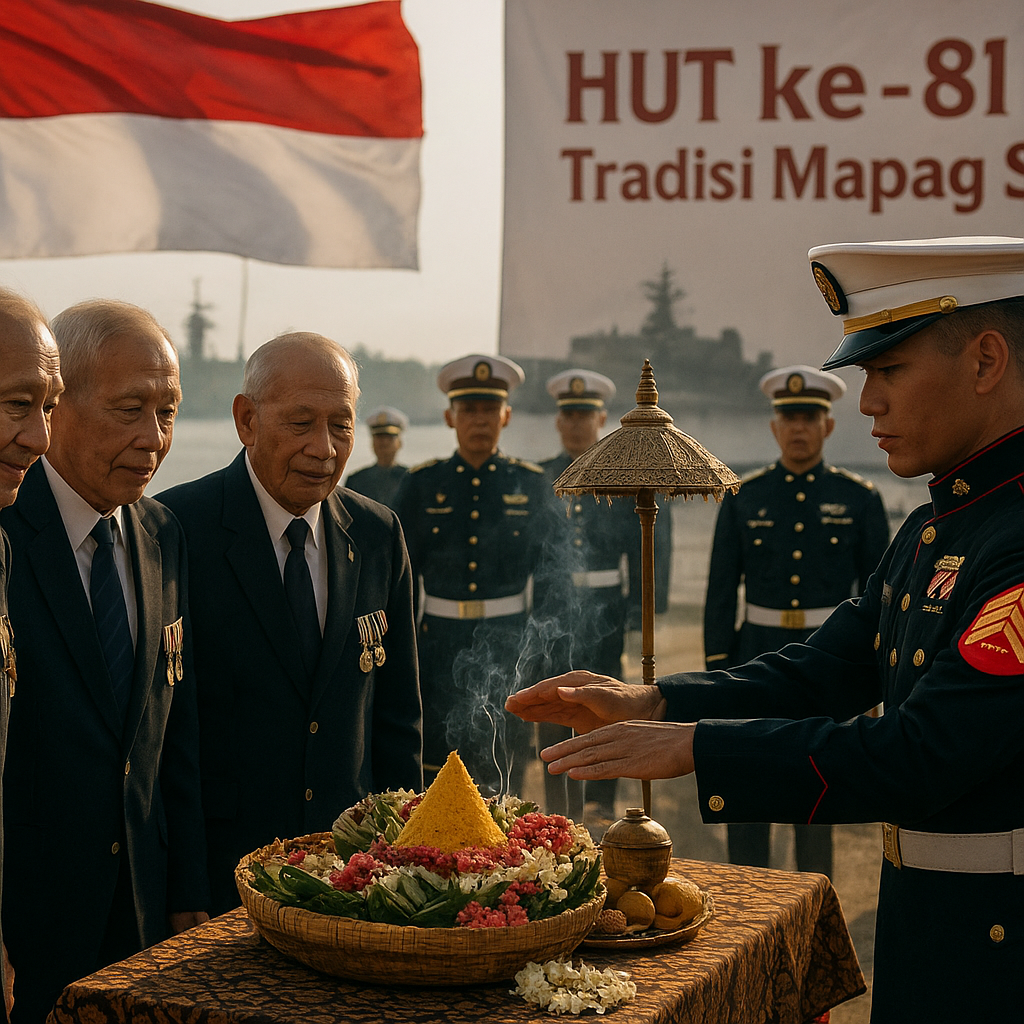 Tradisi Mapag Sri: Upacara Adat Korps Marinir TNI AL untuk Menyambut HUT ke-81 TNI