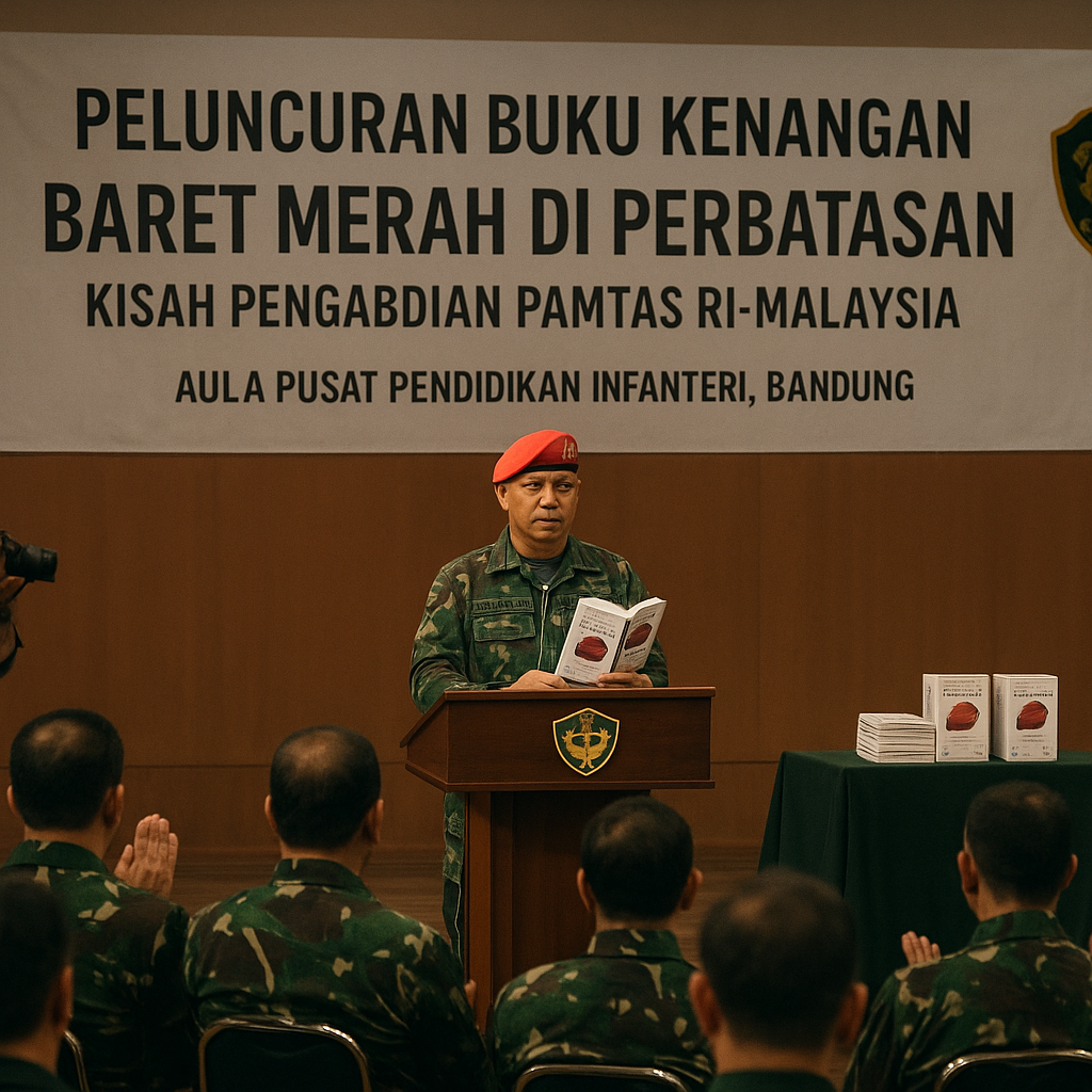 Peluncuran Buku Kenangan 'Baret Merah di Perbatasan' Kisah Pengabdian Pamtas RI-Malaysia