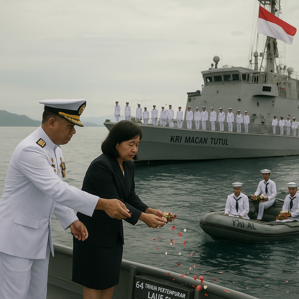 Upacara Tabur Bunga di Laut: TNI AL Kenang Pertempuran Laut Aru
