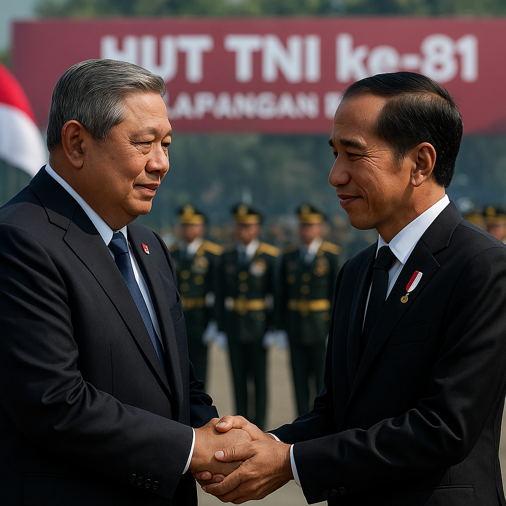 Kenangan Bersama di Lapangan PRIMA: Jokowi dan SBY Hadiri HUT ke-81 TNI
