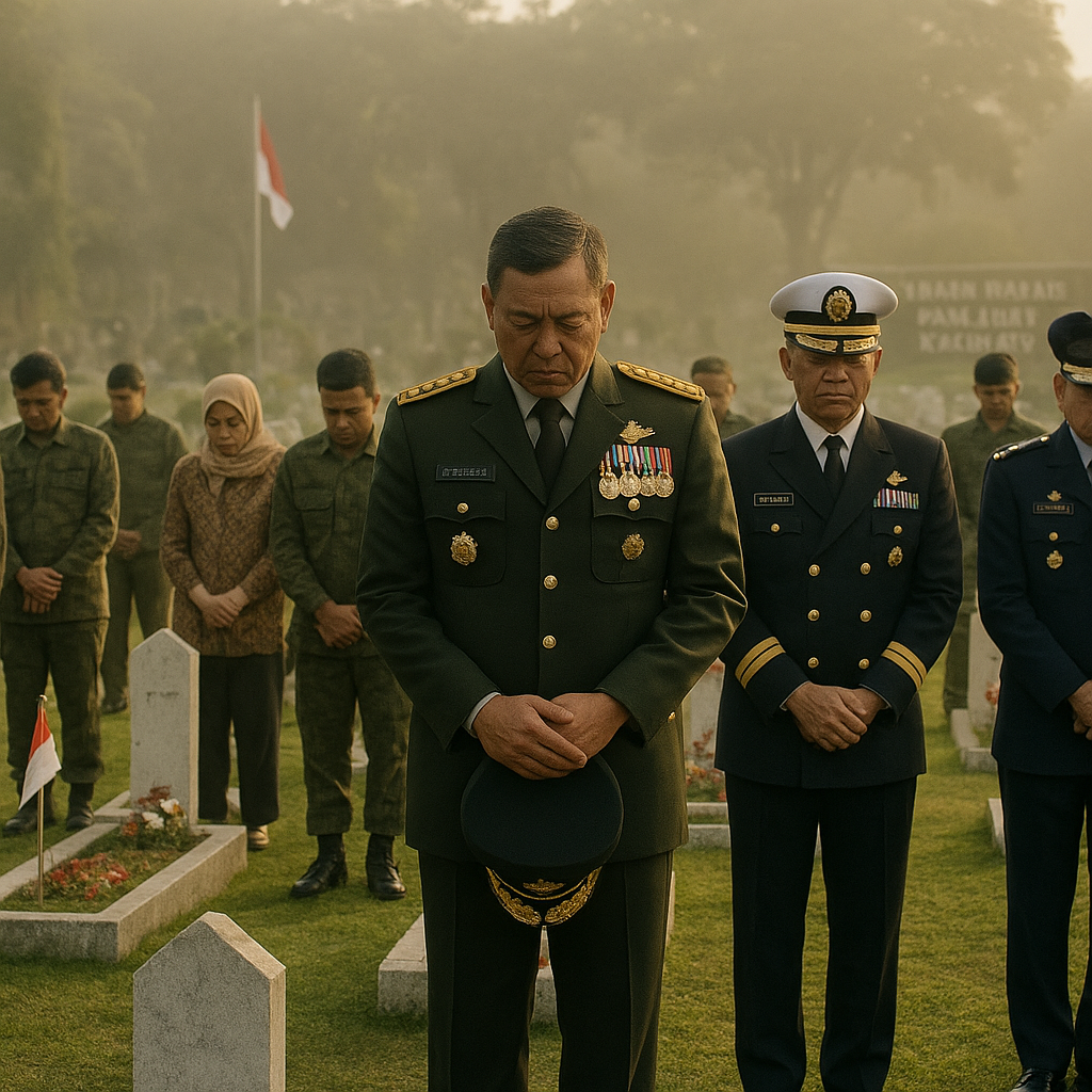 Ziarah ke TMP Kalibata: Panglima TNI dan Jajaran Pimpin Doa Bersama untuk Arwah Para Pahlawan