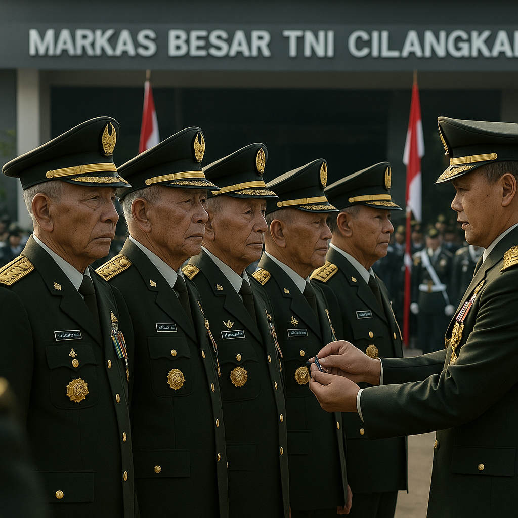 Kenaikan Pangkat Kehormatan untuk 6 Purnawirawan TNI di Markas Besar TNI Cilangkap