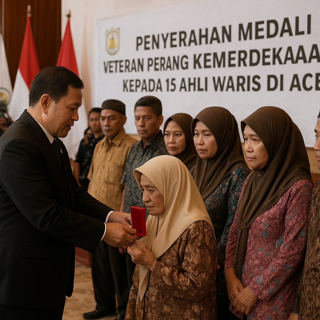 Penyerahan Medali Veteran Perang Kemerdekaan RI kepada 15 Ahli Waris di Aceh