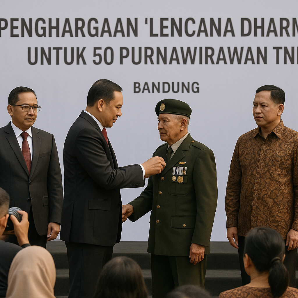 Penghargaan 'Lencana Dharma' untuk 50 Purnawirawan TNI: Acara Penuh Hormat di Bandung